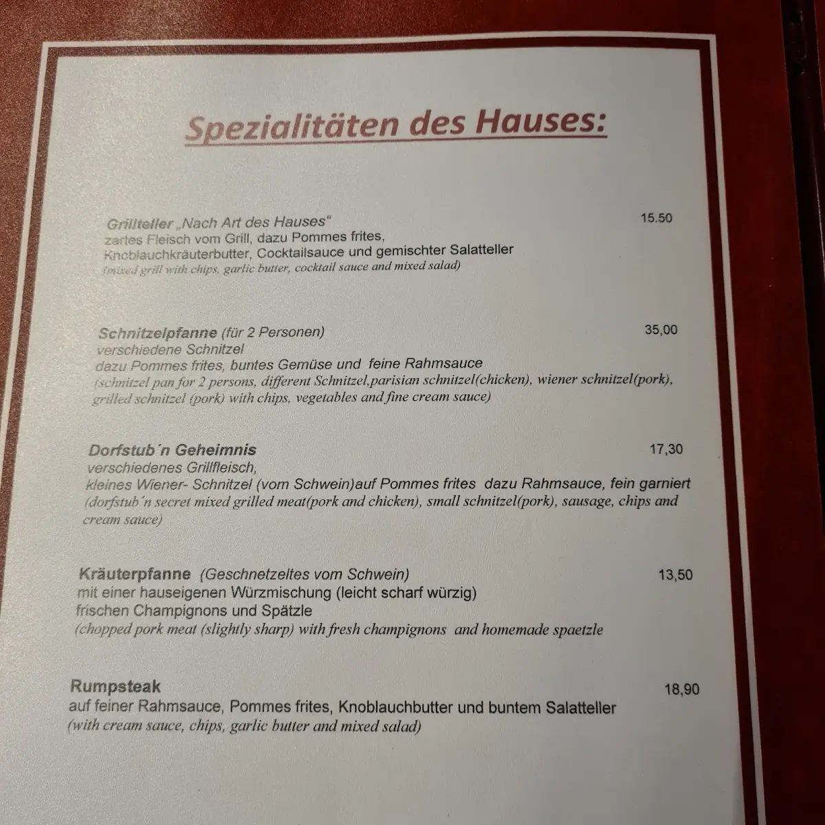 Speisekarte photo 5