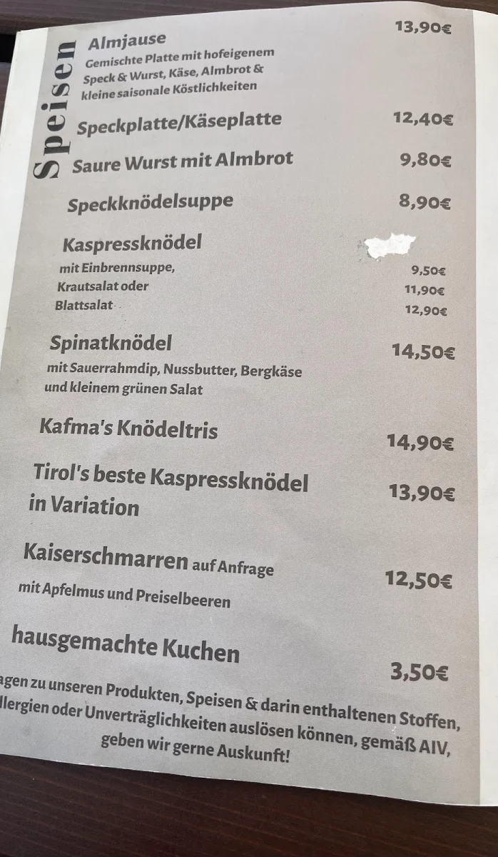 Speisekarte photo 1