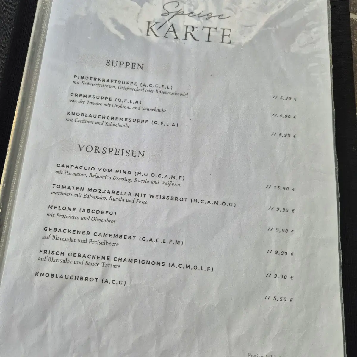 Speisekarte photo 2