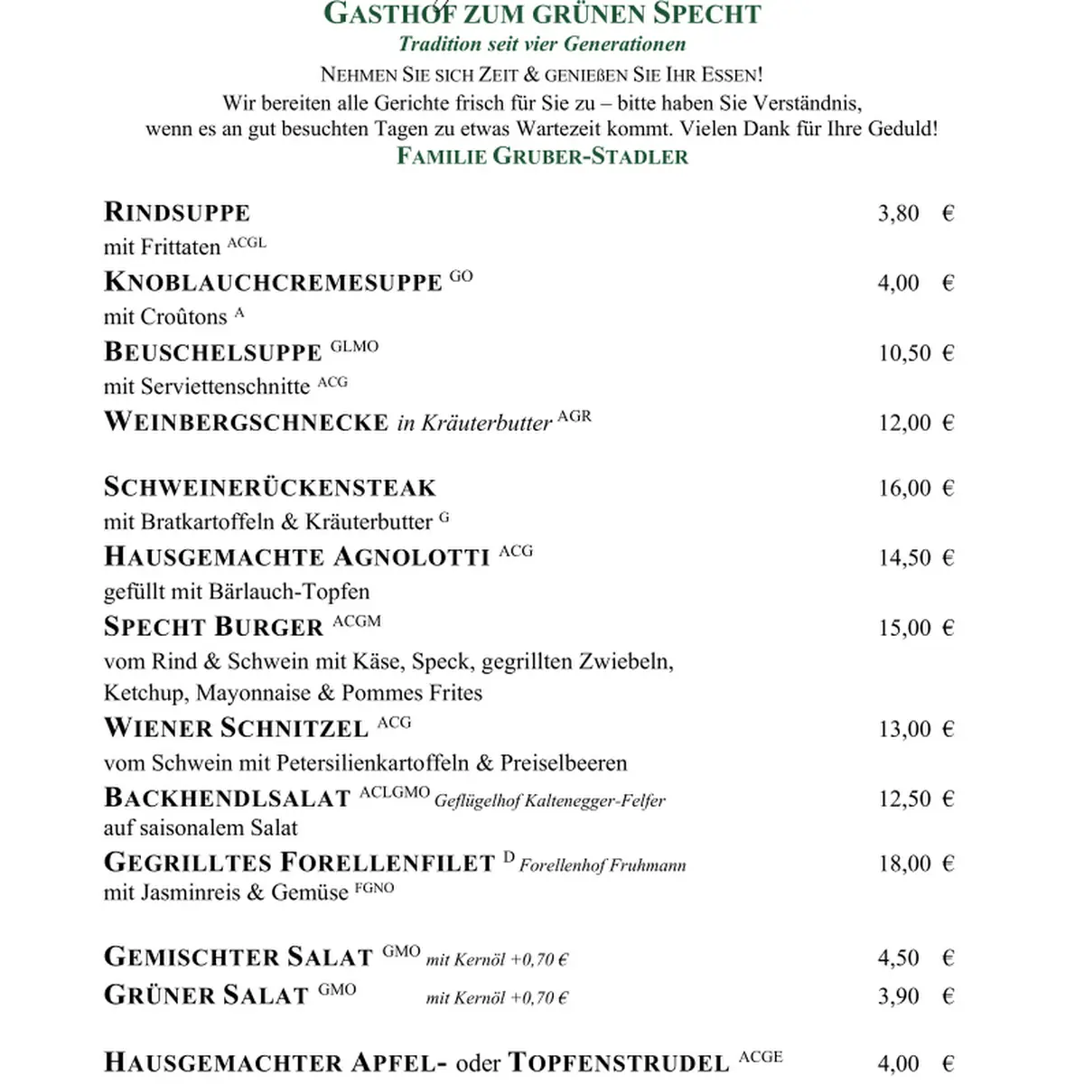 Speisekarte photo 2