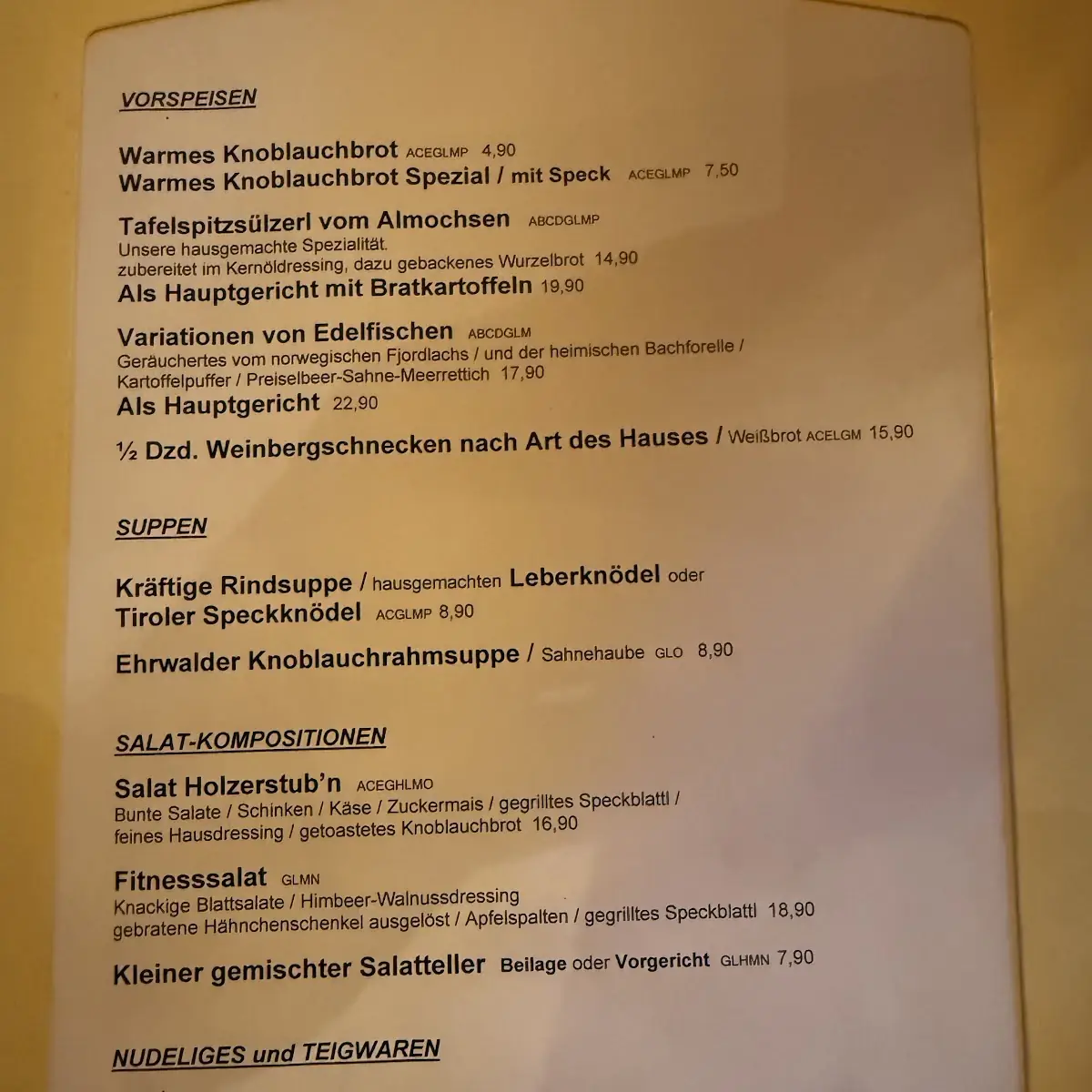 Speisekarte photo 1
