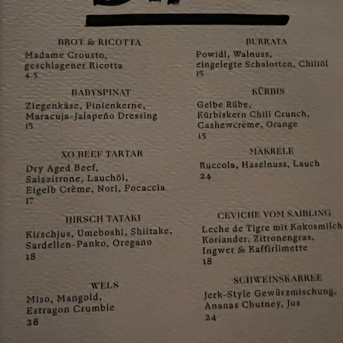 Speisekarte photo 3