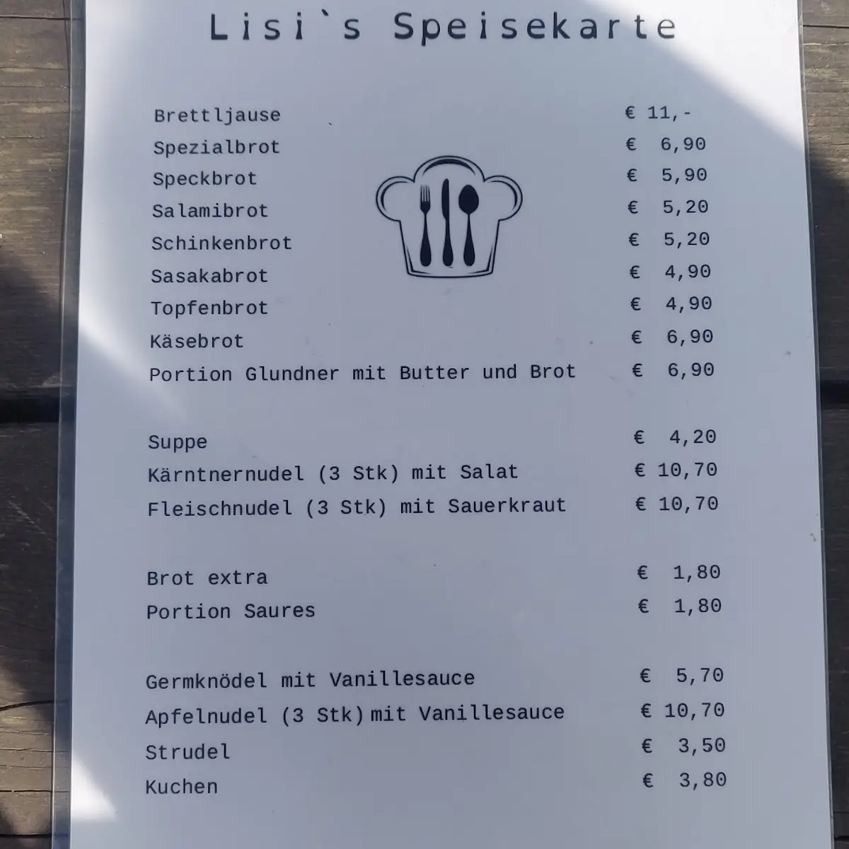 Speisekarte photo 8