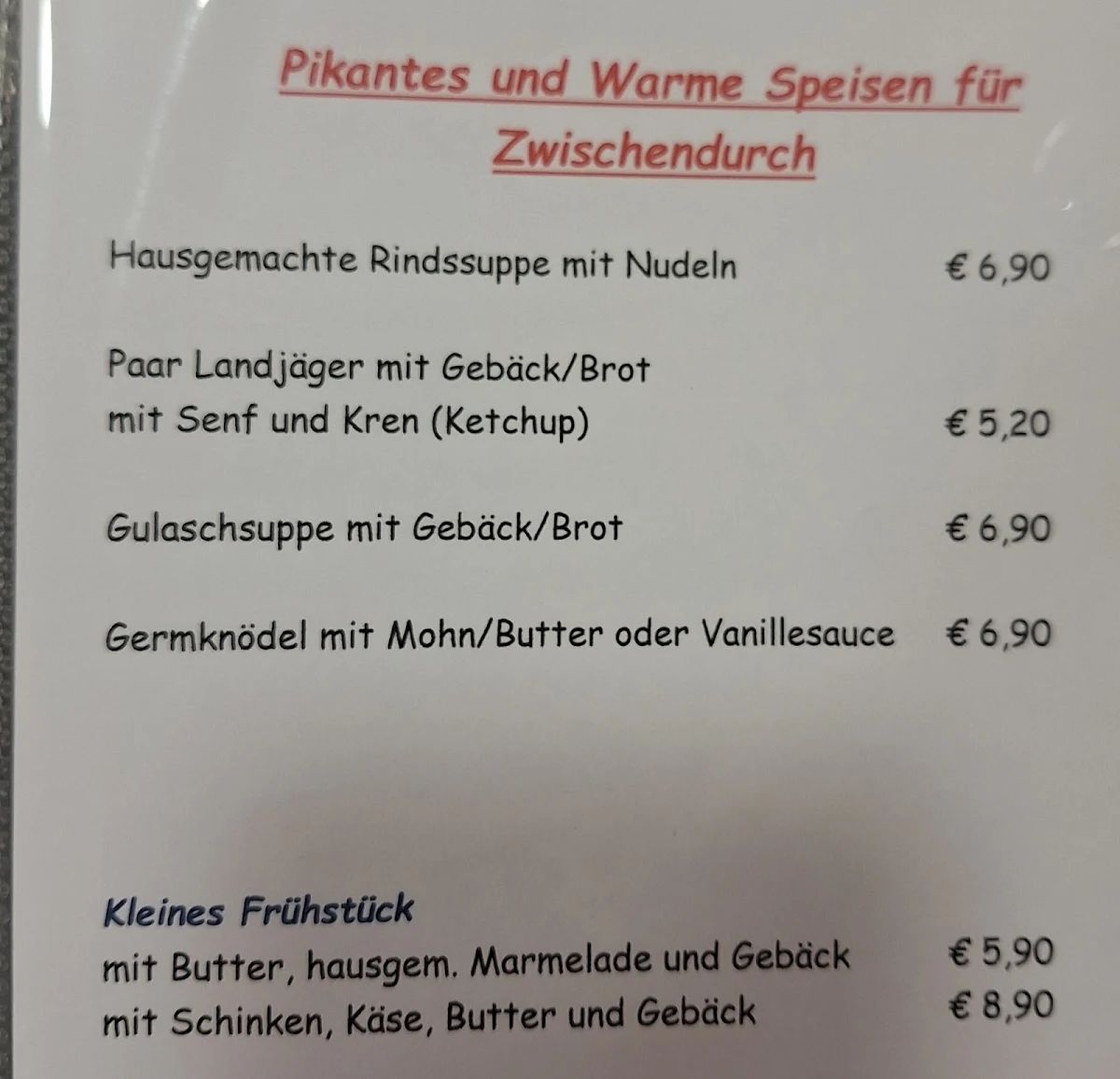 Speisekarte photo 2