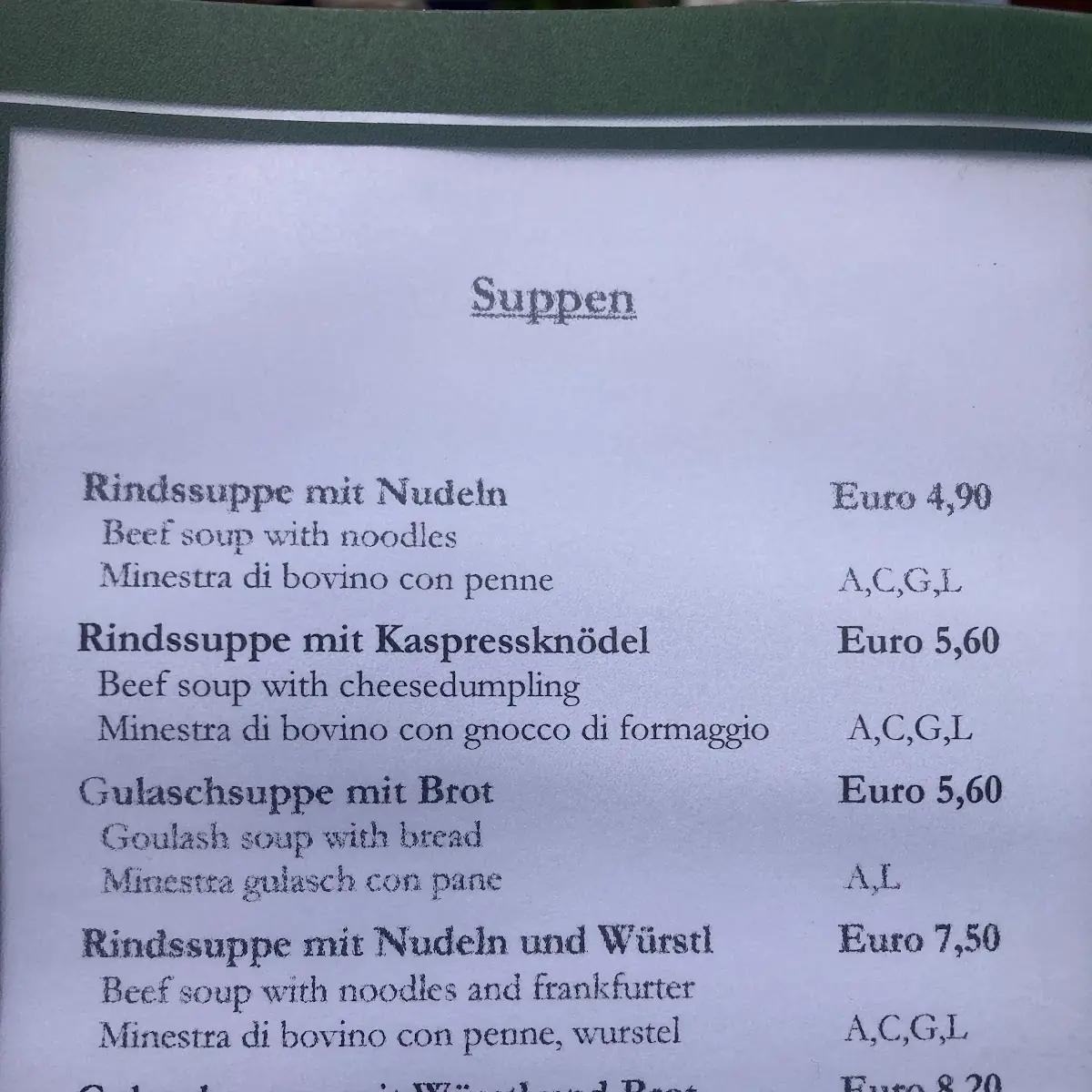 Speisekarte photo 9