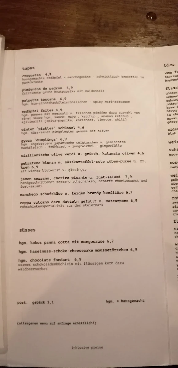 Speisekarte photo 1