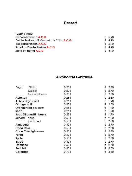 Speisekarte photo 4
