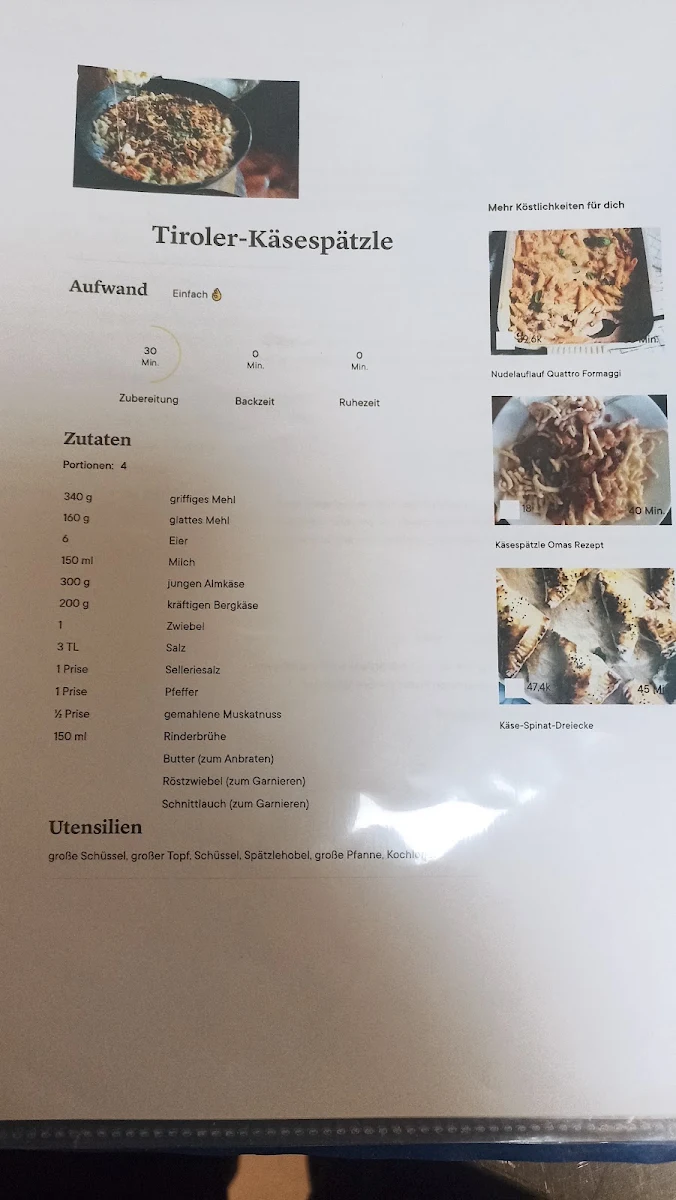 Speisekarte photo 2