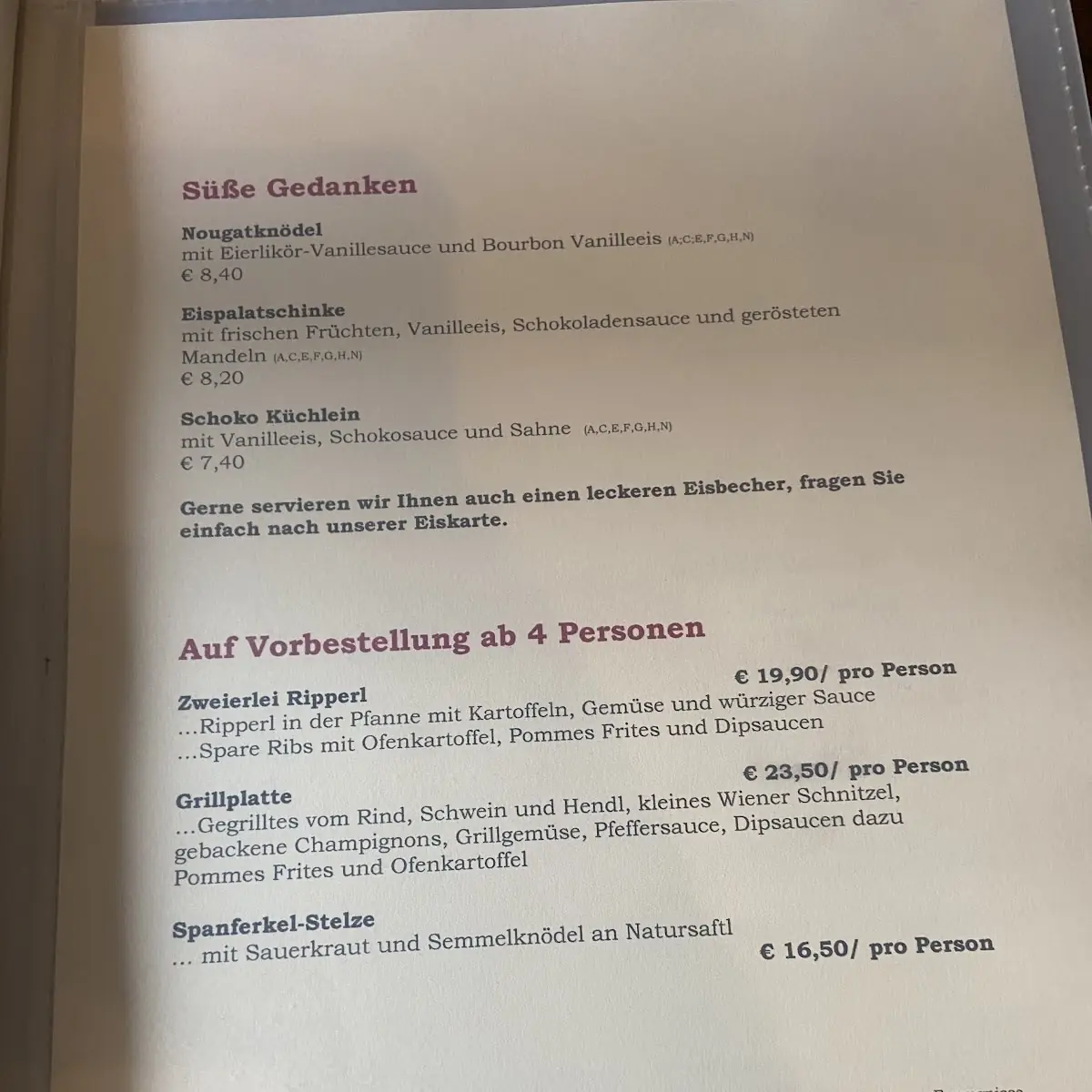 Speisekarte photo 1