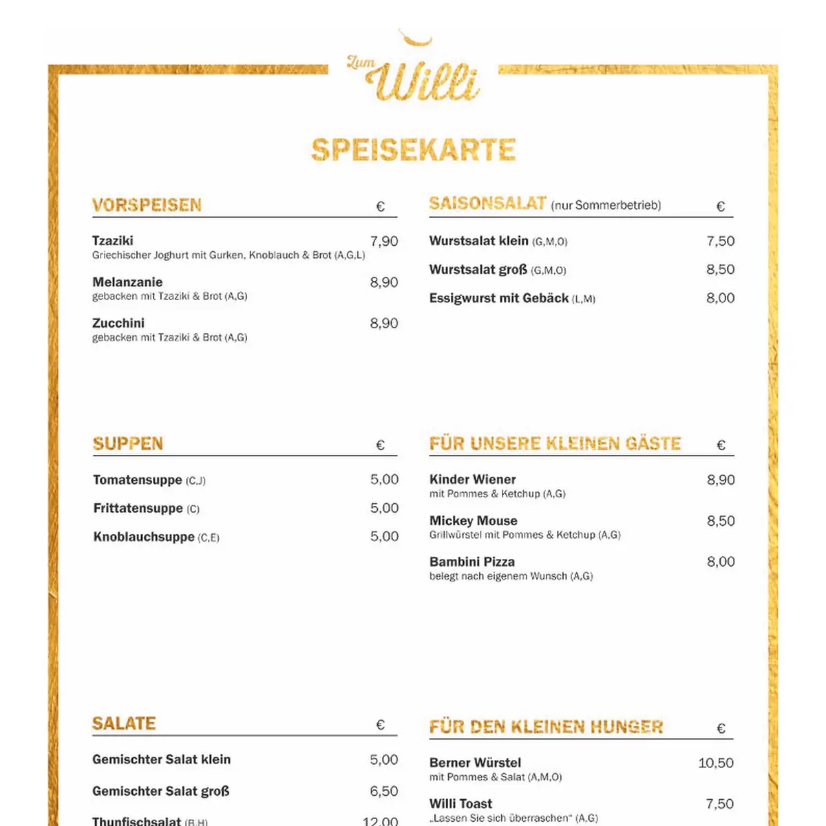 Speisekarte photo 2