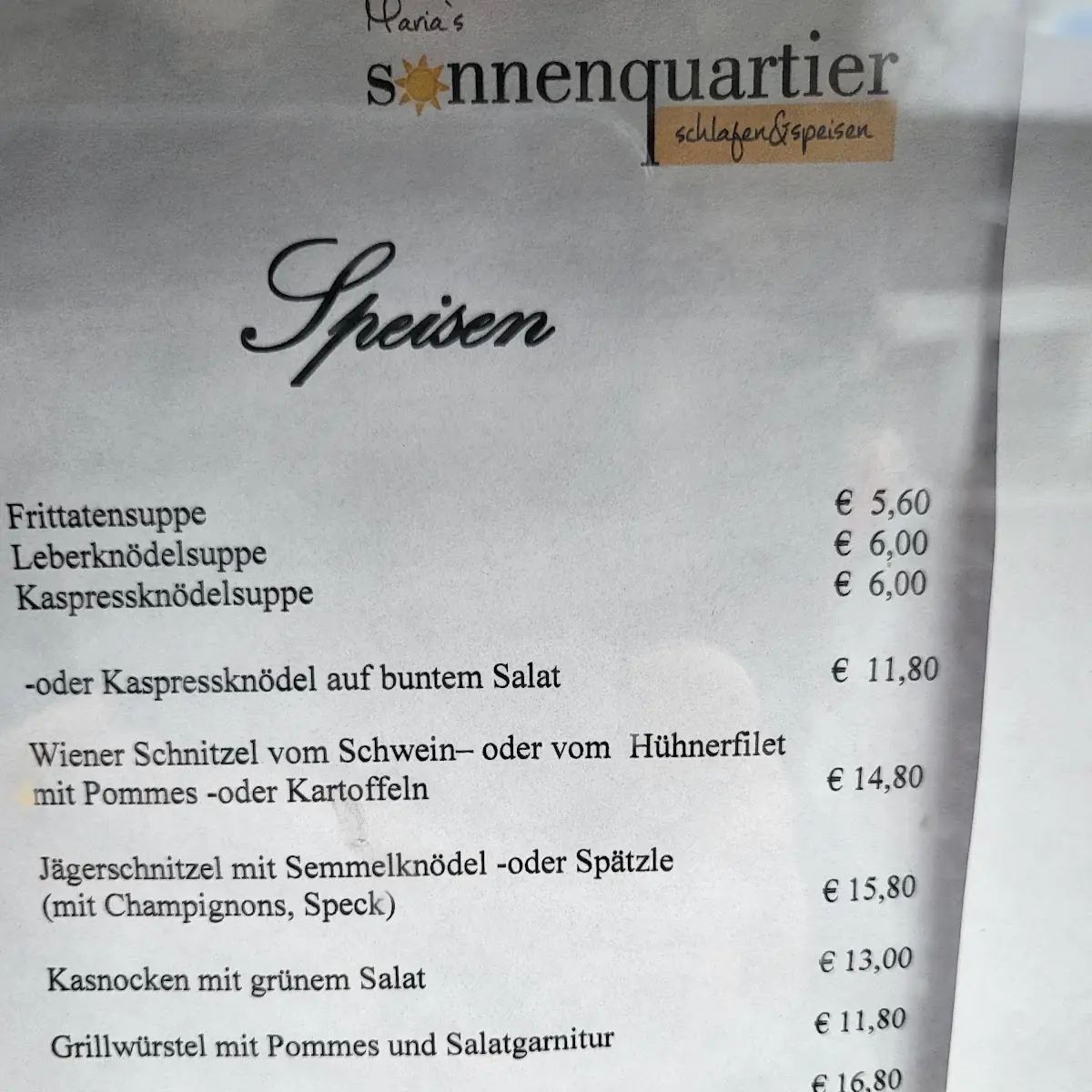 Speisekarte photo 1