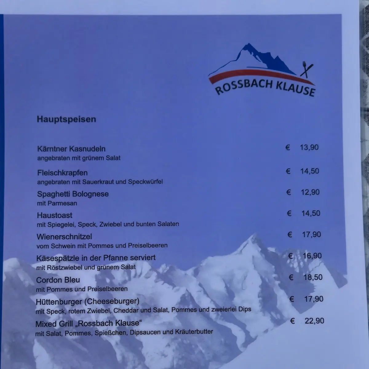 Speisekarte photo 2
