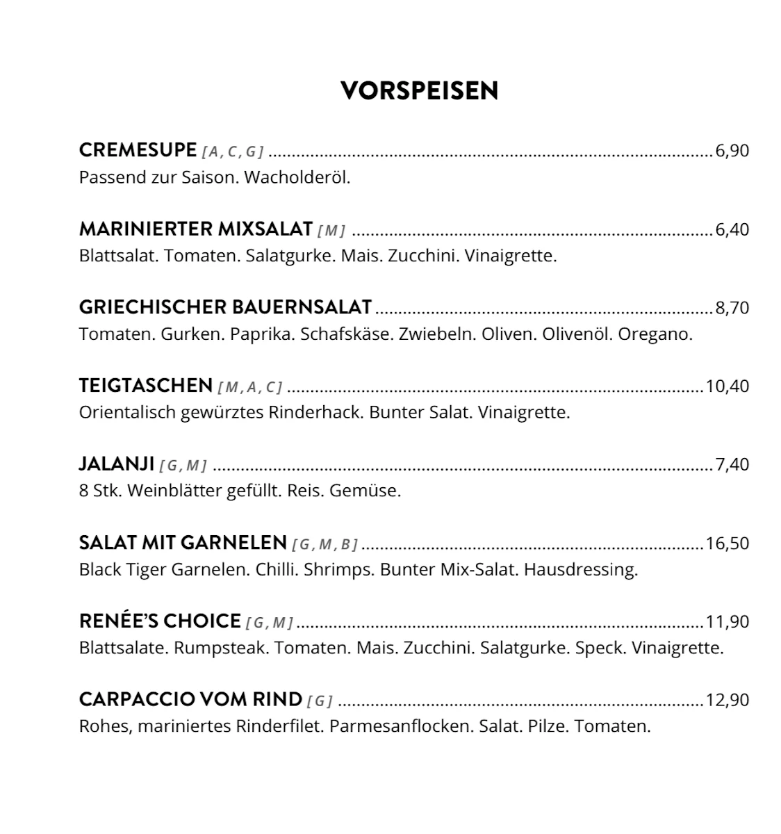 Speisekarte photo 3