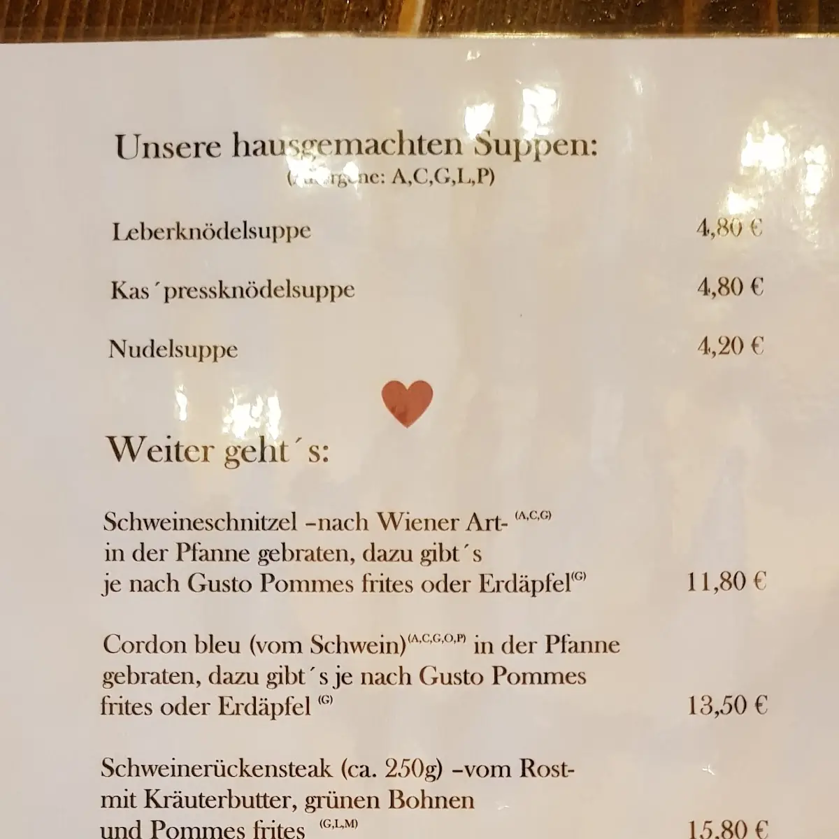 Speisekarte photo 3