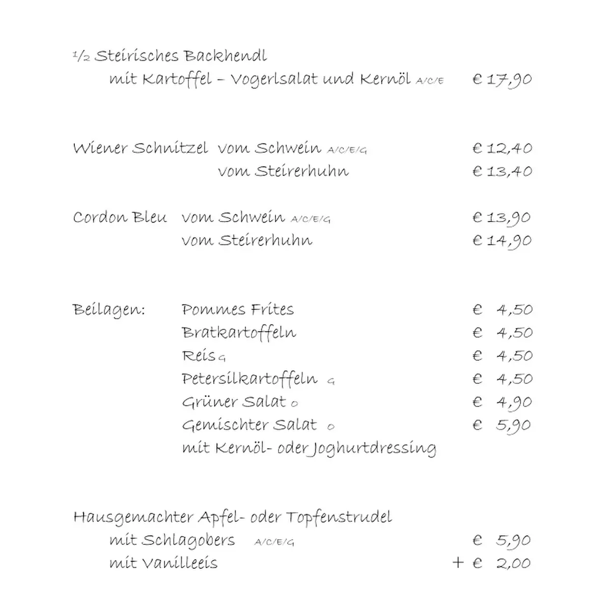Speisekarte photo 1