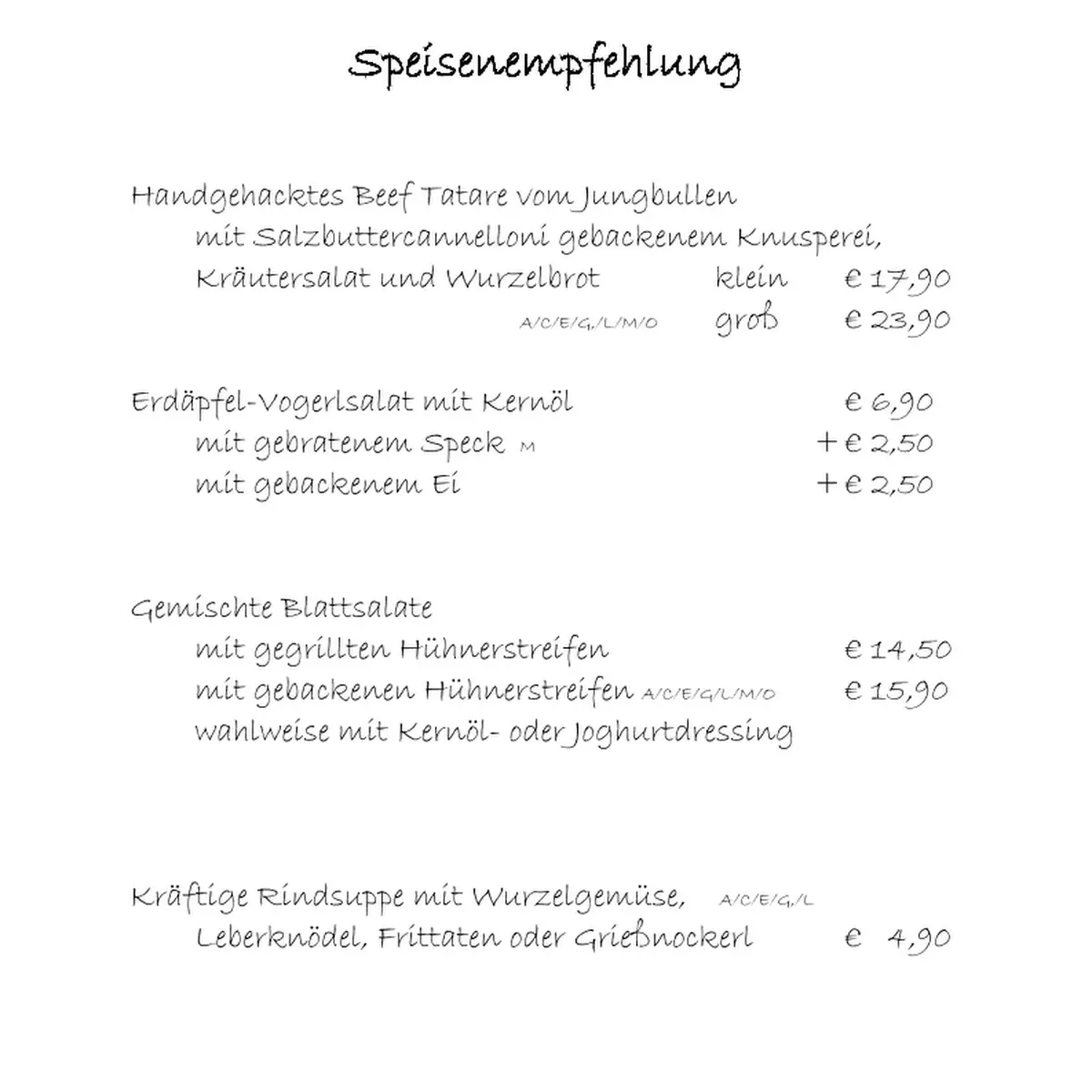 Speisekarte photo 3