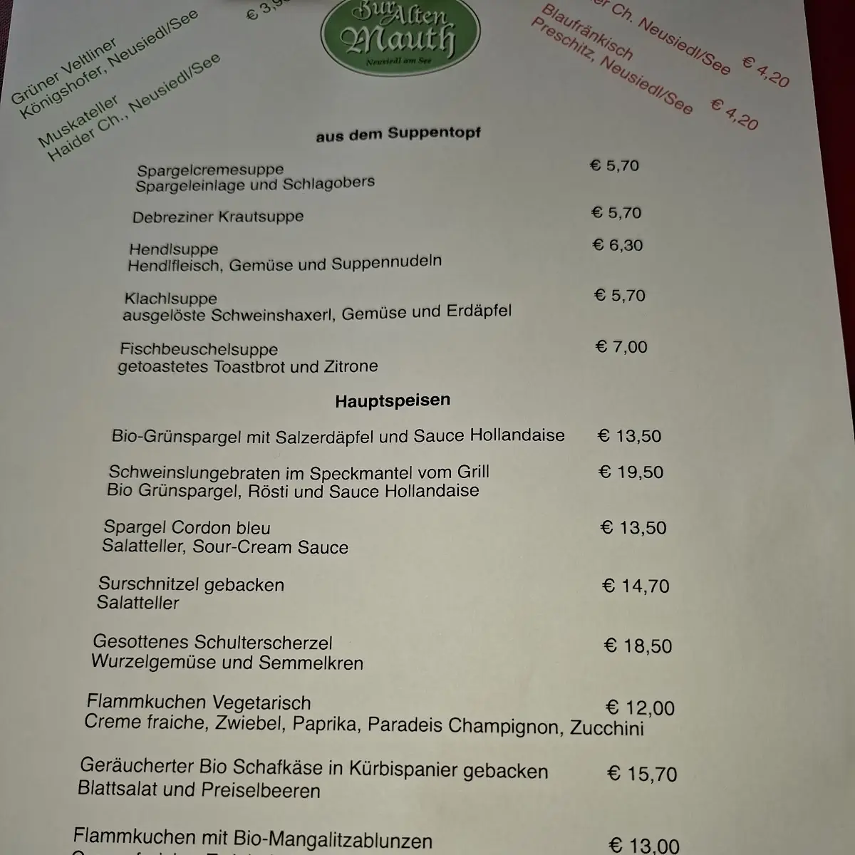 Speisekarte photo 1