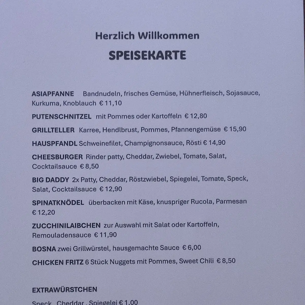 Speisekarte photo 1