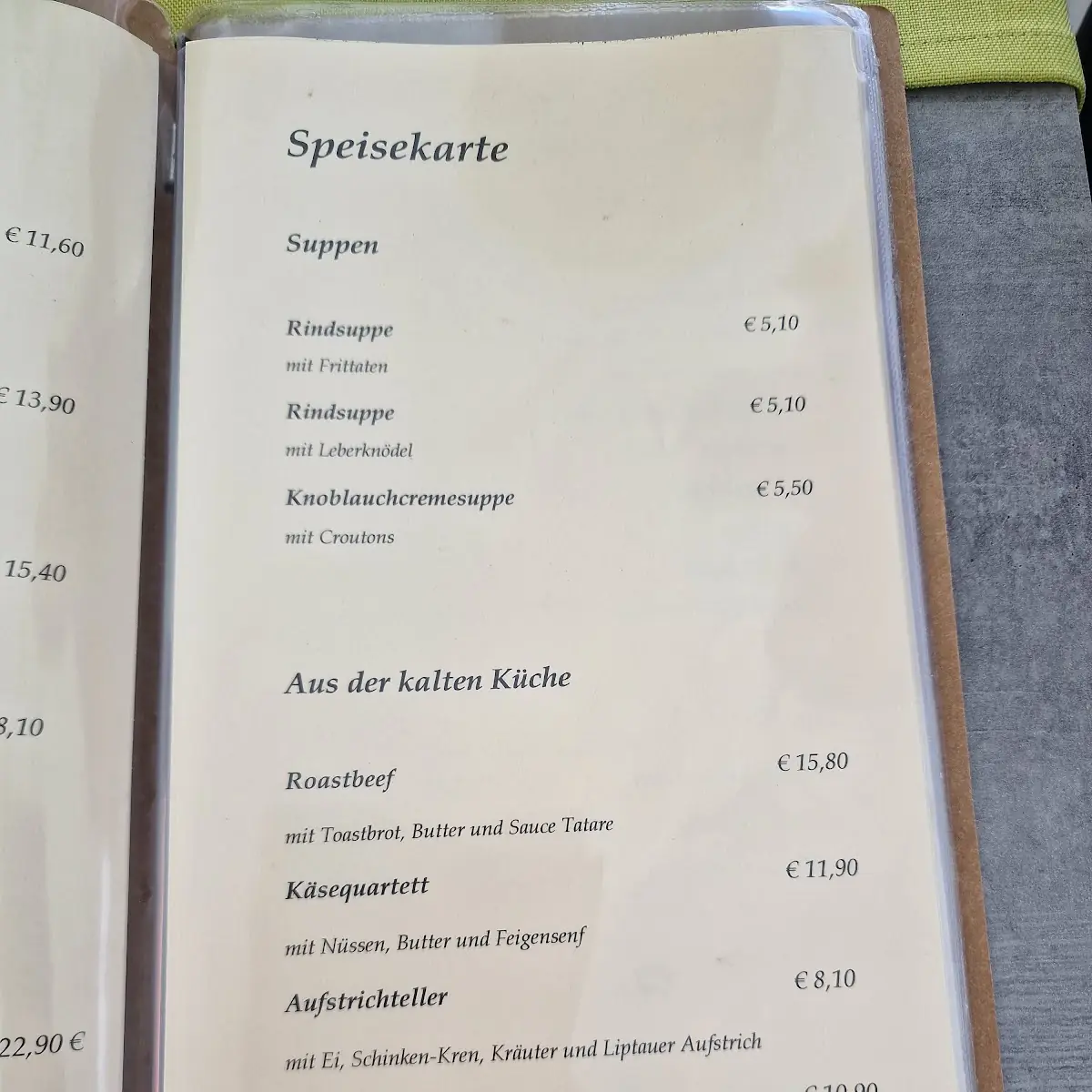 Speisekarte photo 2