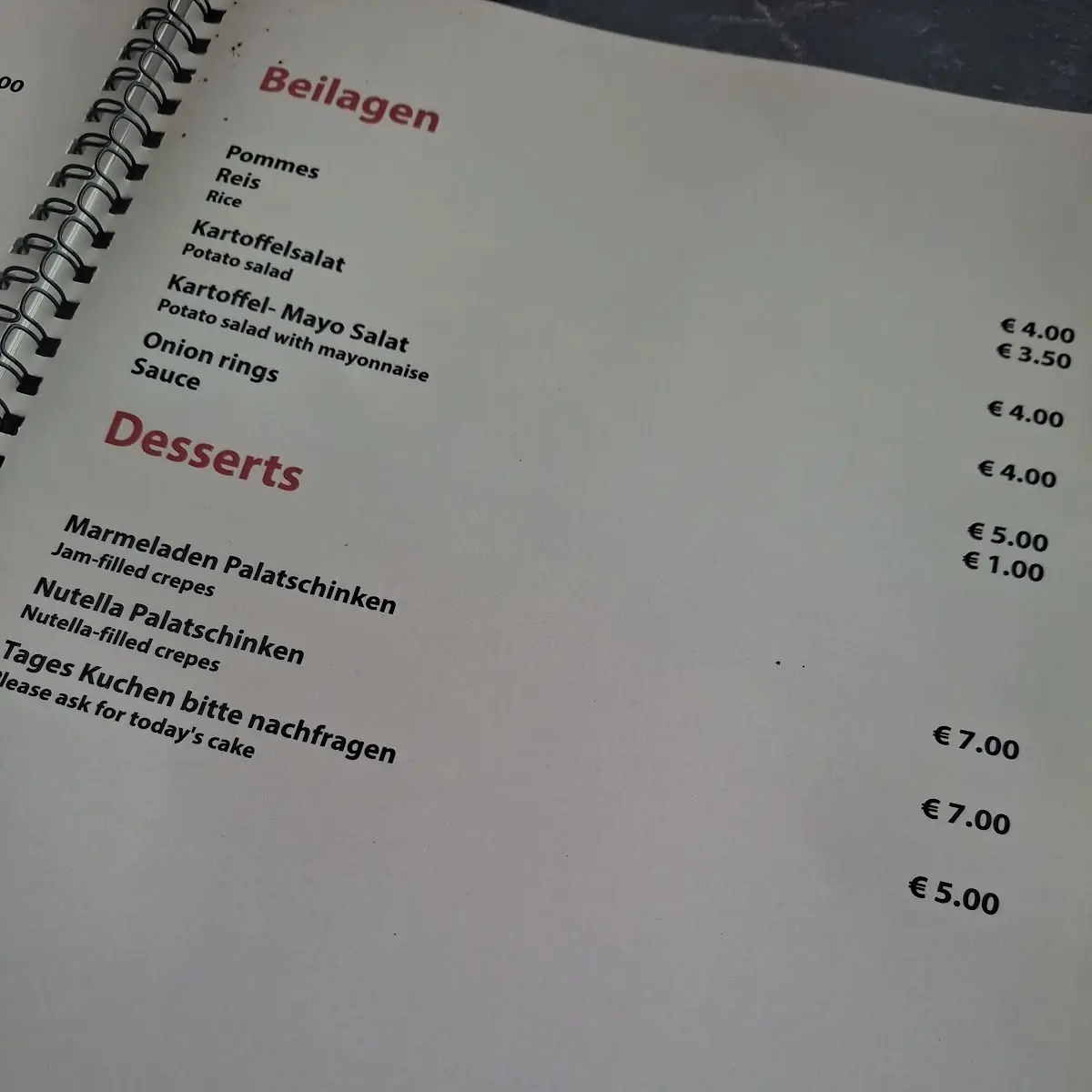 Speisekarte photo 4