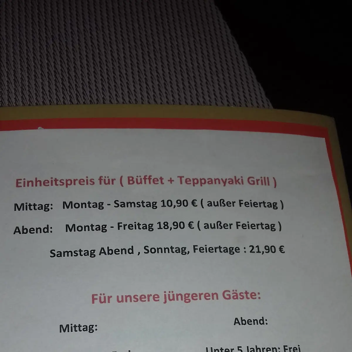 Speisekarte photo 1