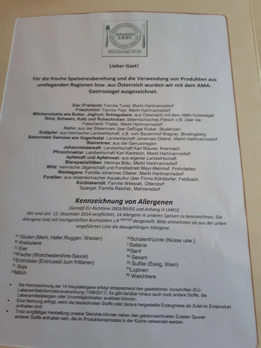 Speisekarte photo 1