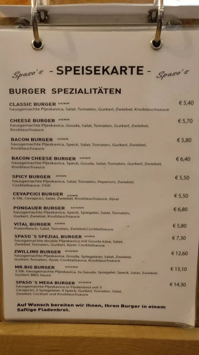 Speisekarte photo 2