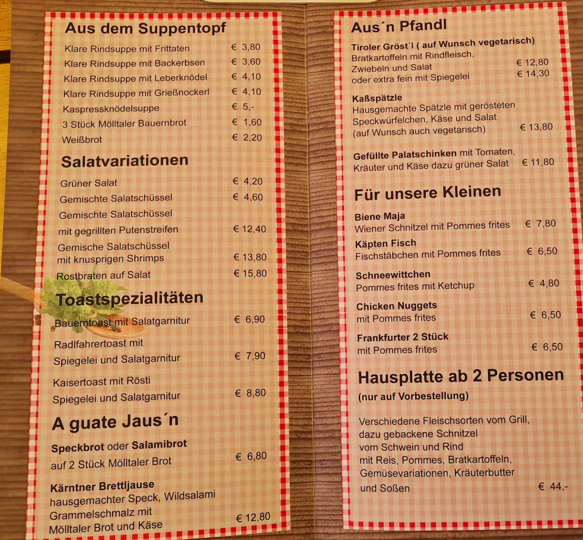 Speisekarte photo 2