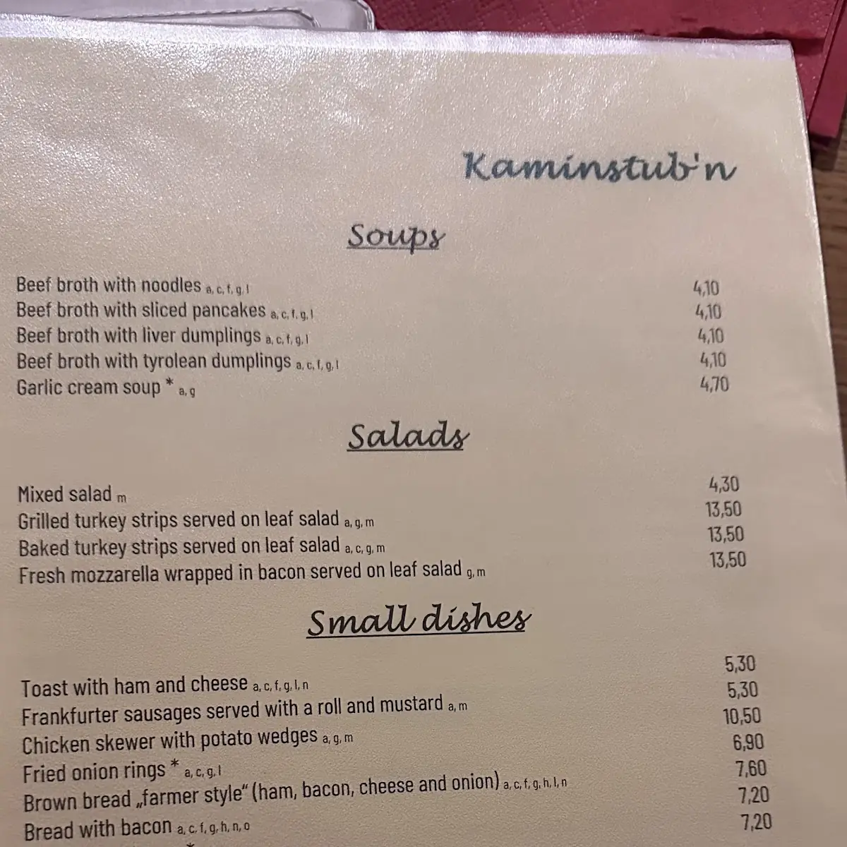 Speisekarte photo 2