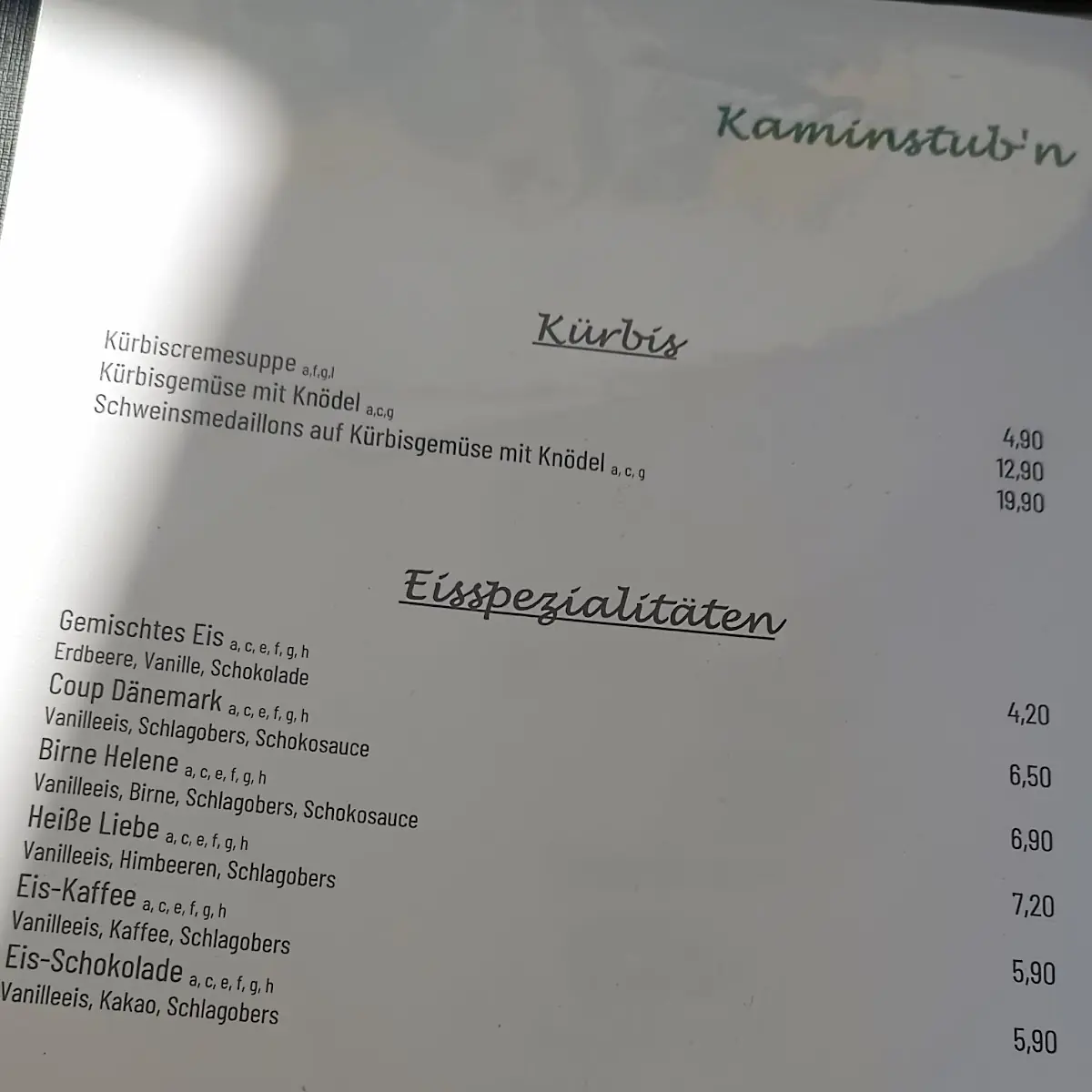 Speisekarte photo 5