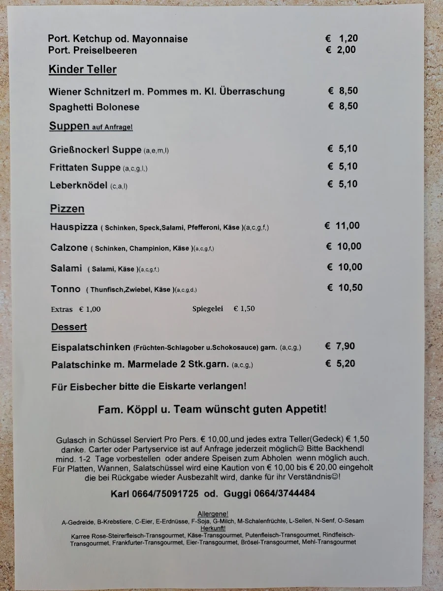 Speisekarte photo 1
