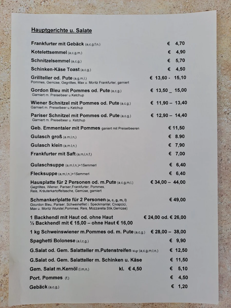 Speisekarte photo 2