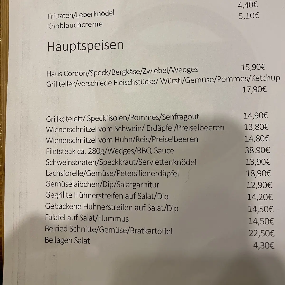 Speisekarte photo 1
