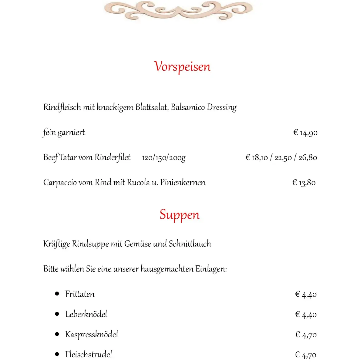 Speisekarte photo 5