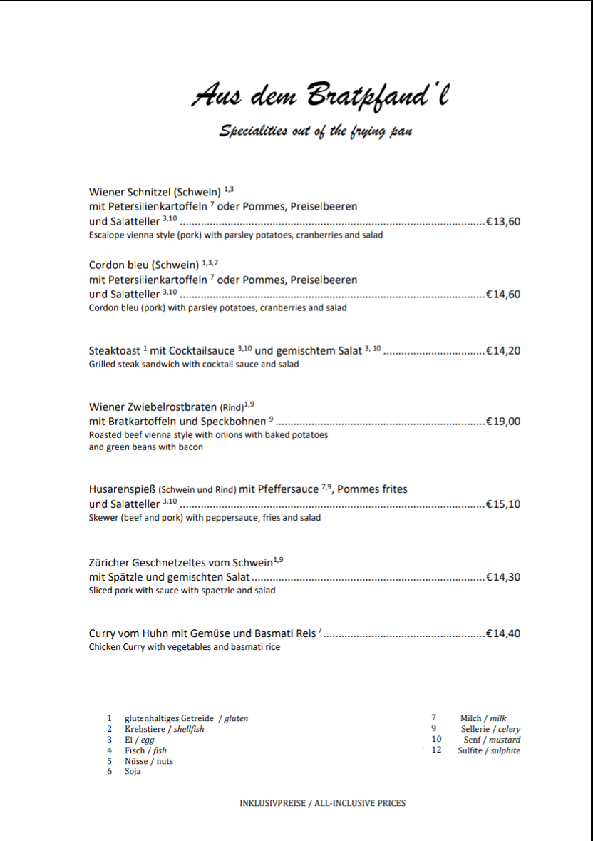 Speisekarte photo 6
