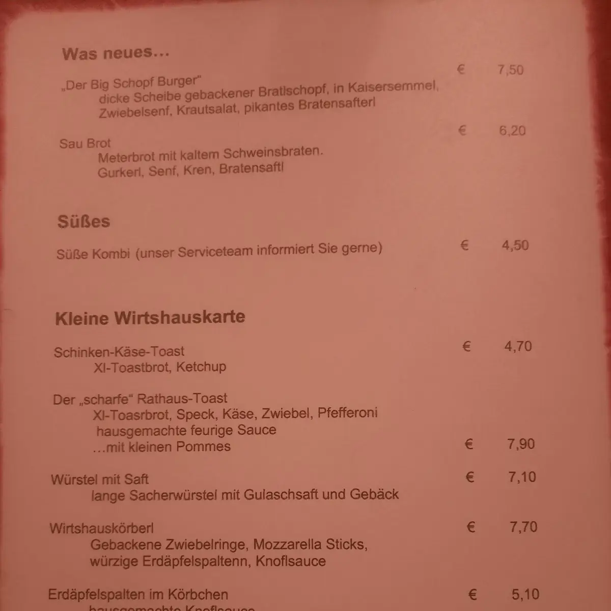 Speisekarte photo 1