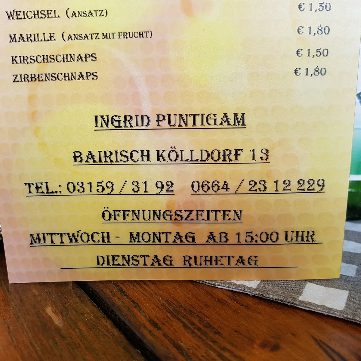 Speisekarte photo 1
