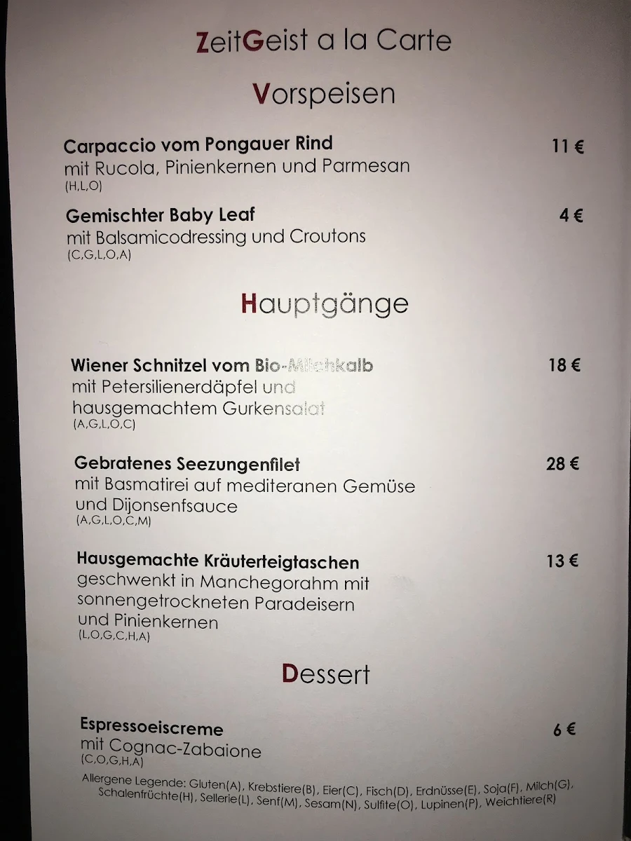 Speisekarte photo 1