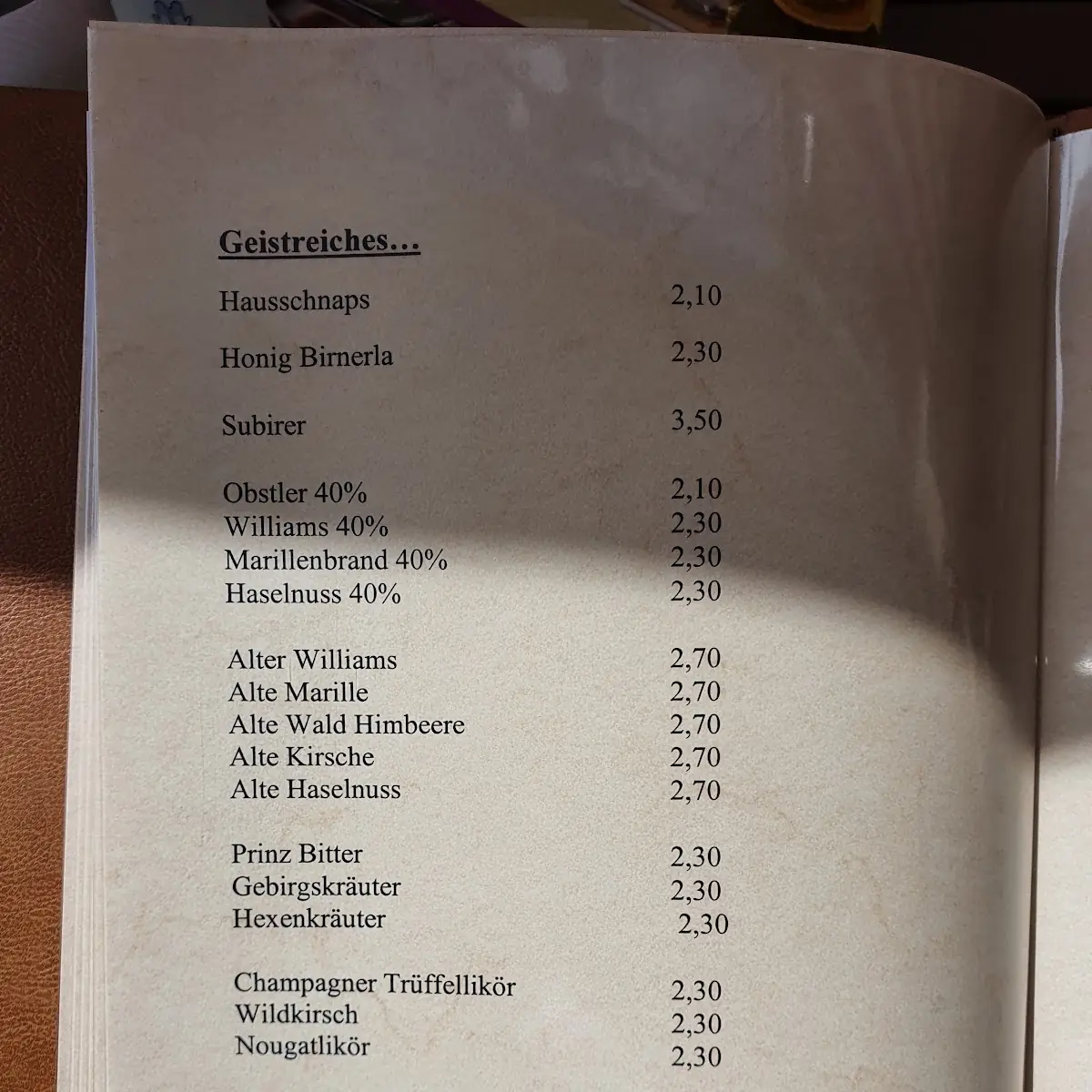 Speisekarte photo 5