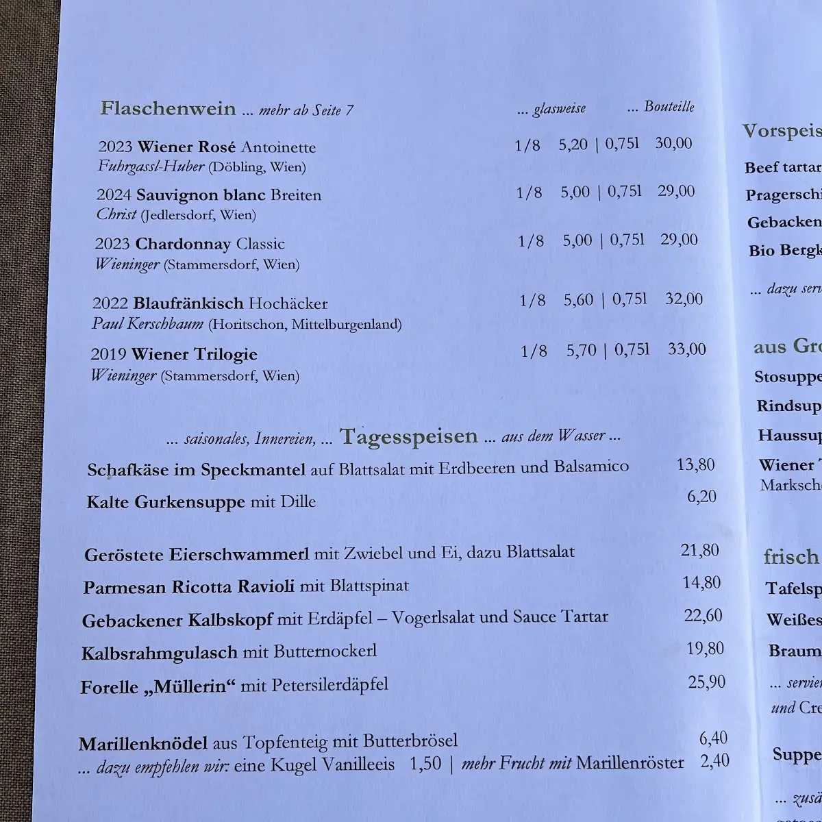 Speisekarte photo 2