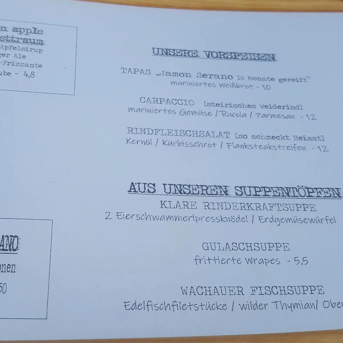 Speisekarte photo 2
