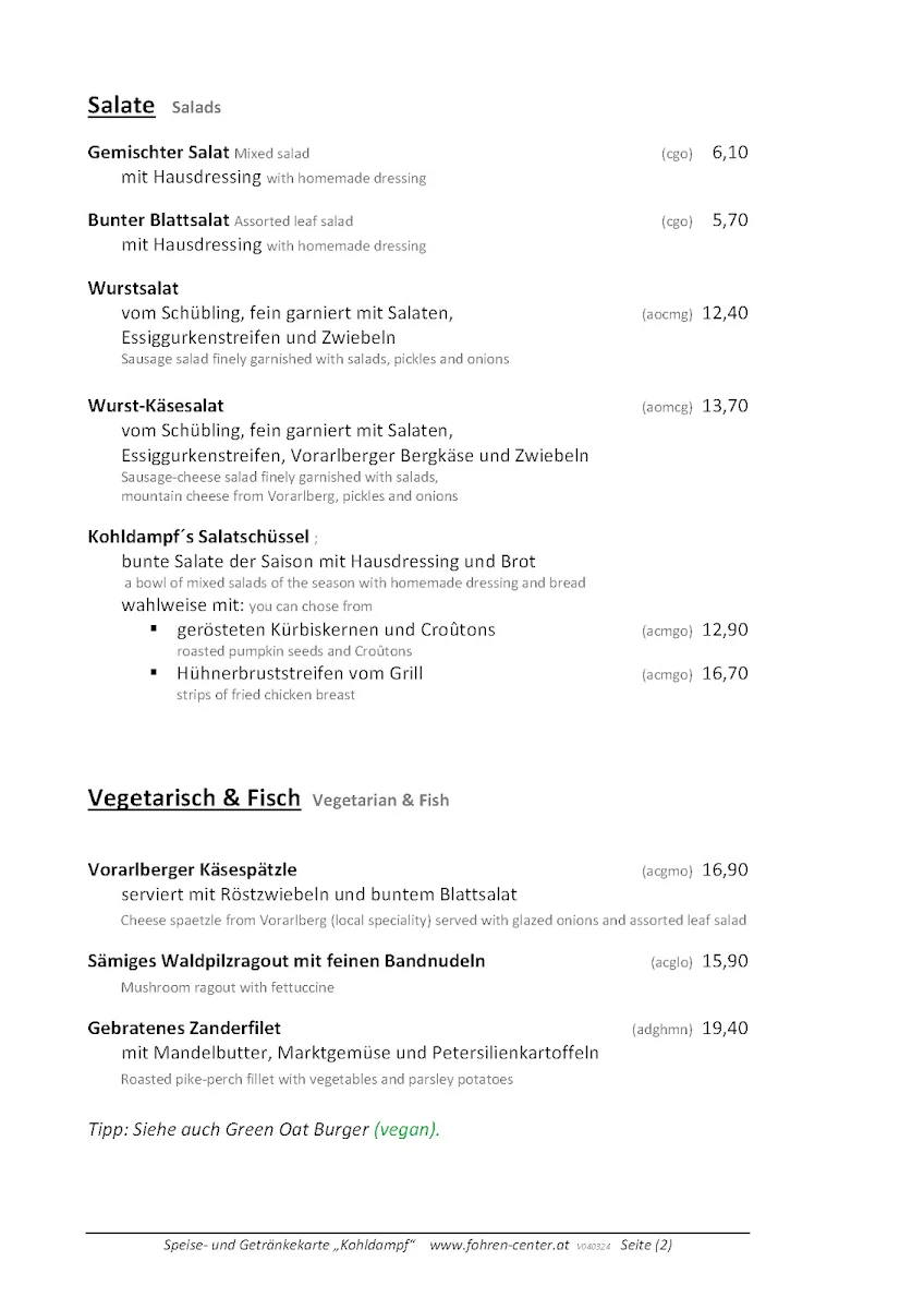 Speisekarte photo 2