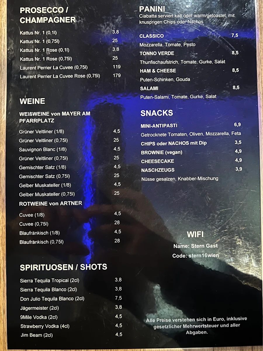 Speisekarte, STERN16 - Pizza & Burger Bar
