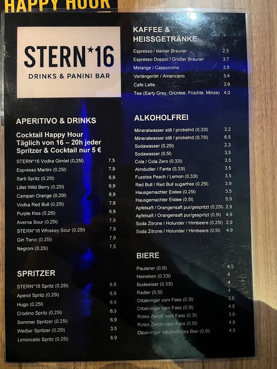 Speisekarte, STERN16 - Pizza & Burger Bar