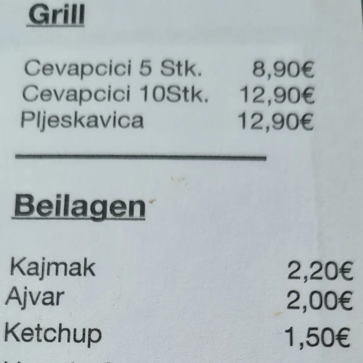 Speisekarte photo 3