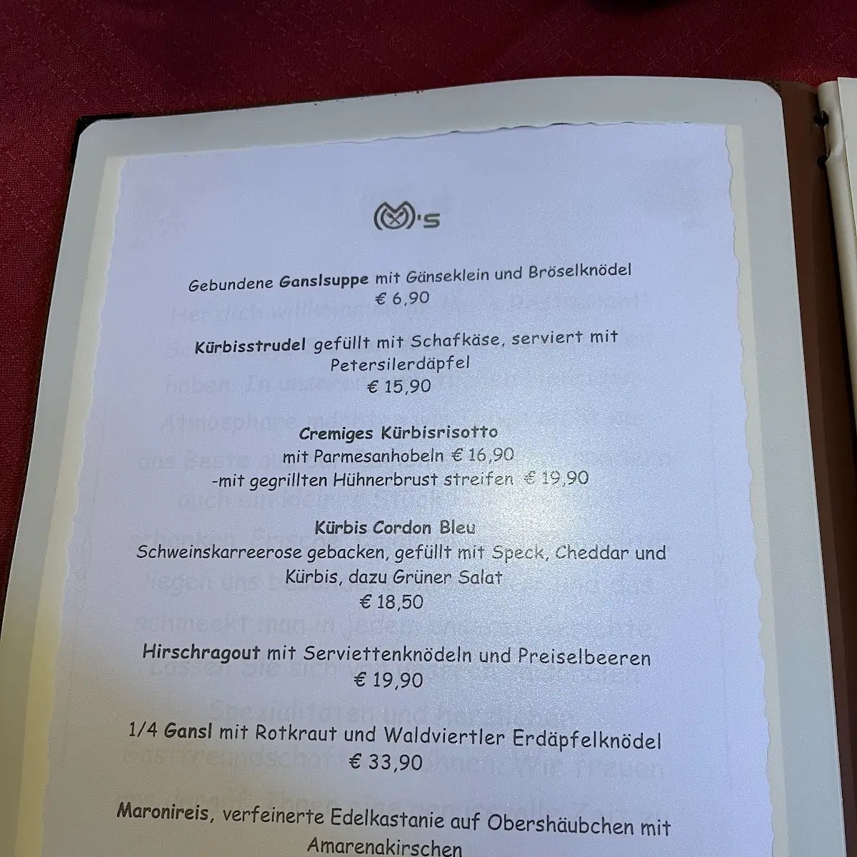 Speisekarte photo 1