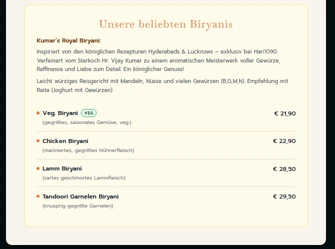 Speisekarte photo 2