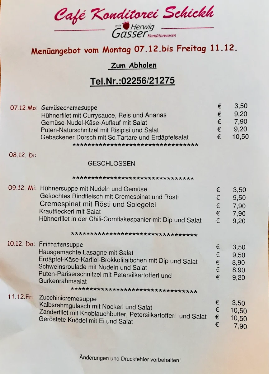 Speisekarte photo 1