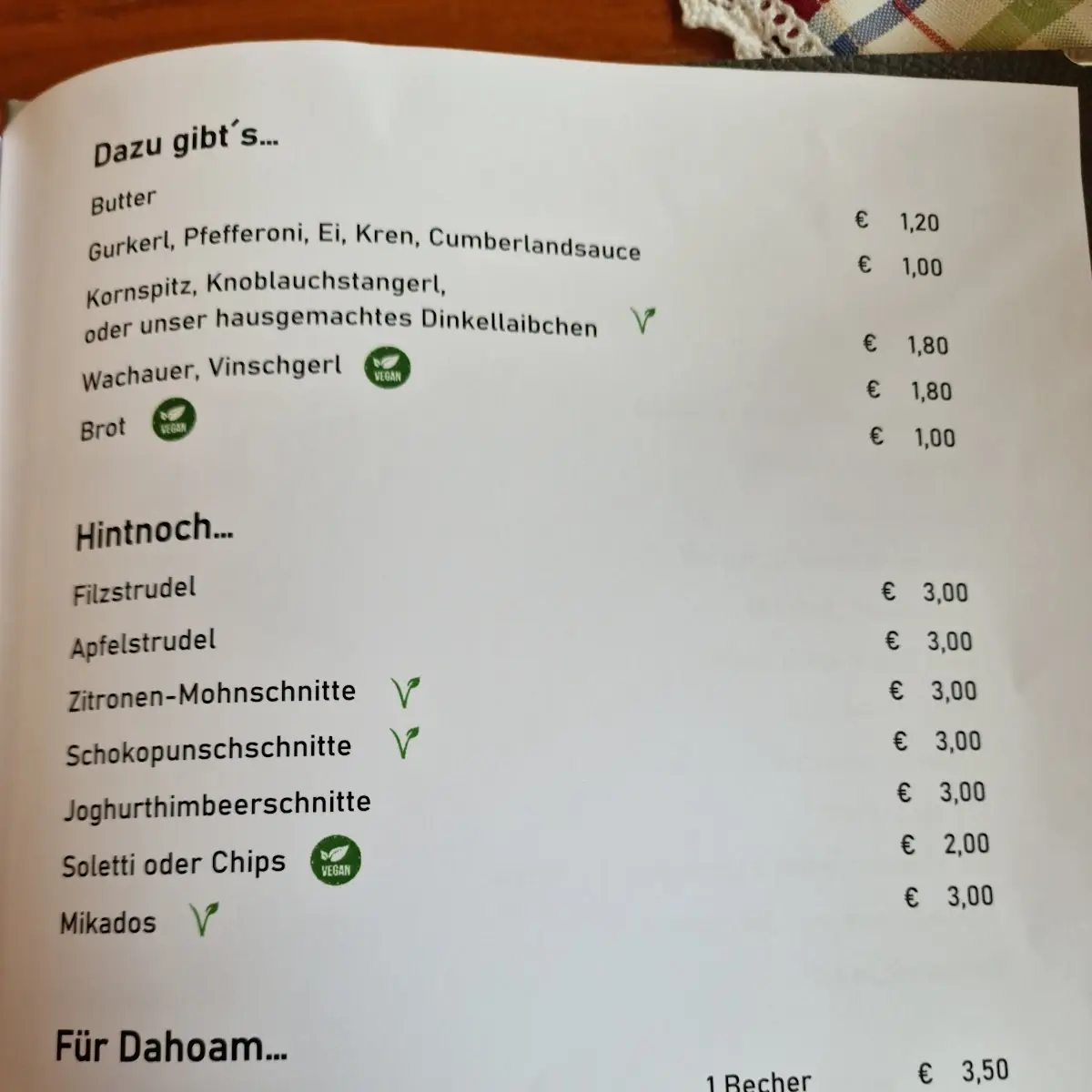 Speisekarte photo 1