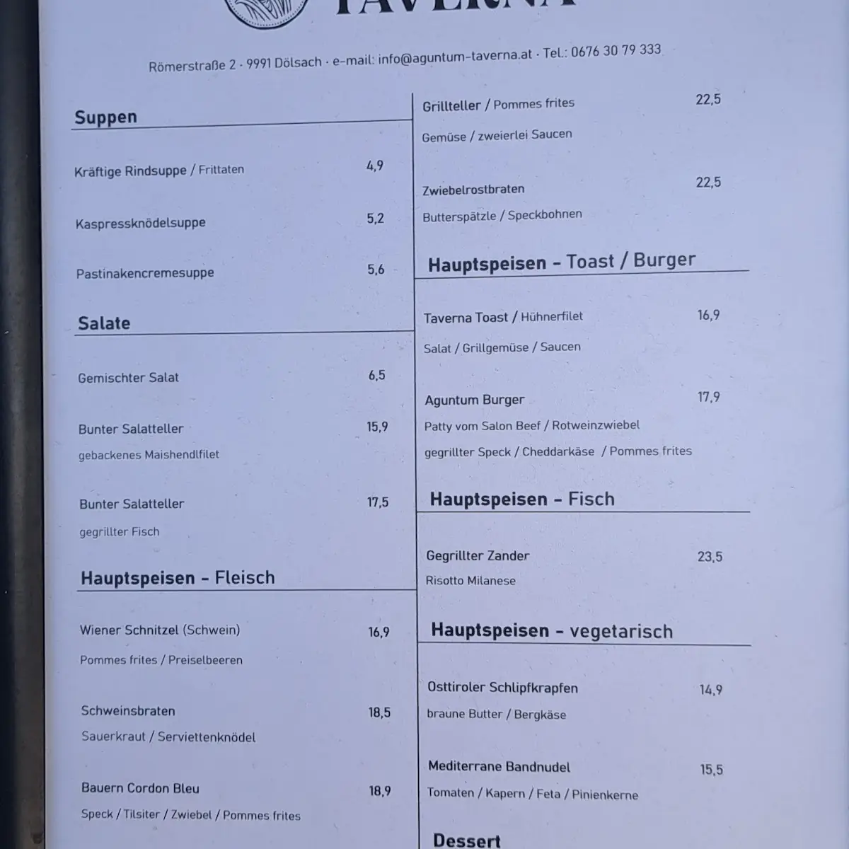 Speisekarte photo 1